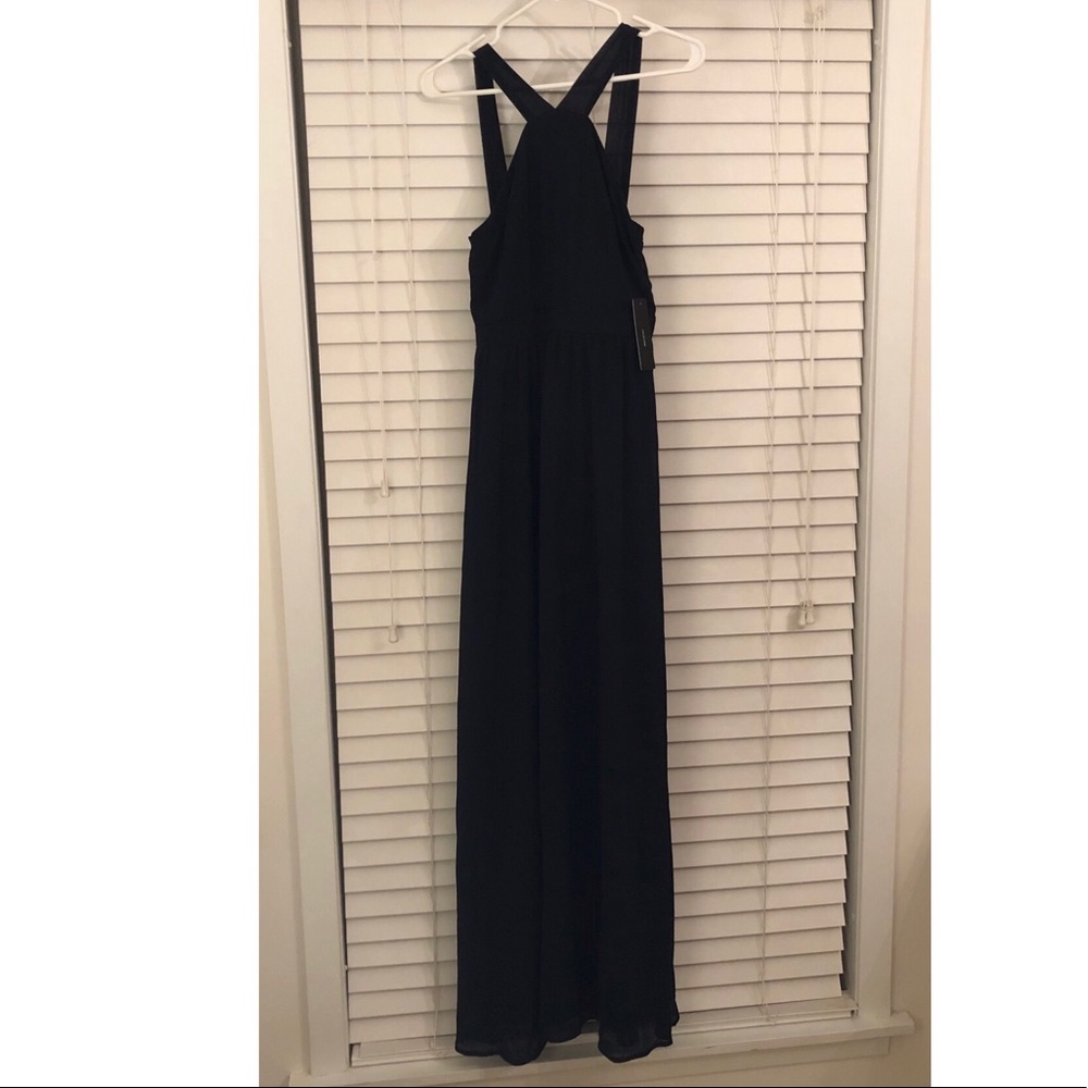 Long navy blue formal dress